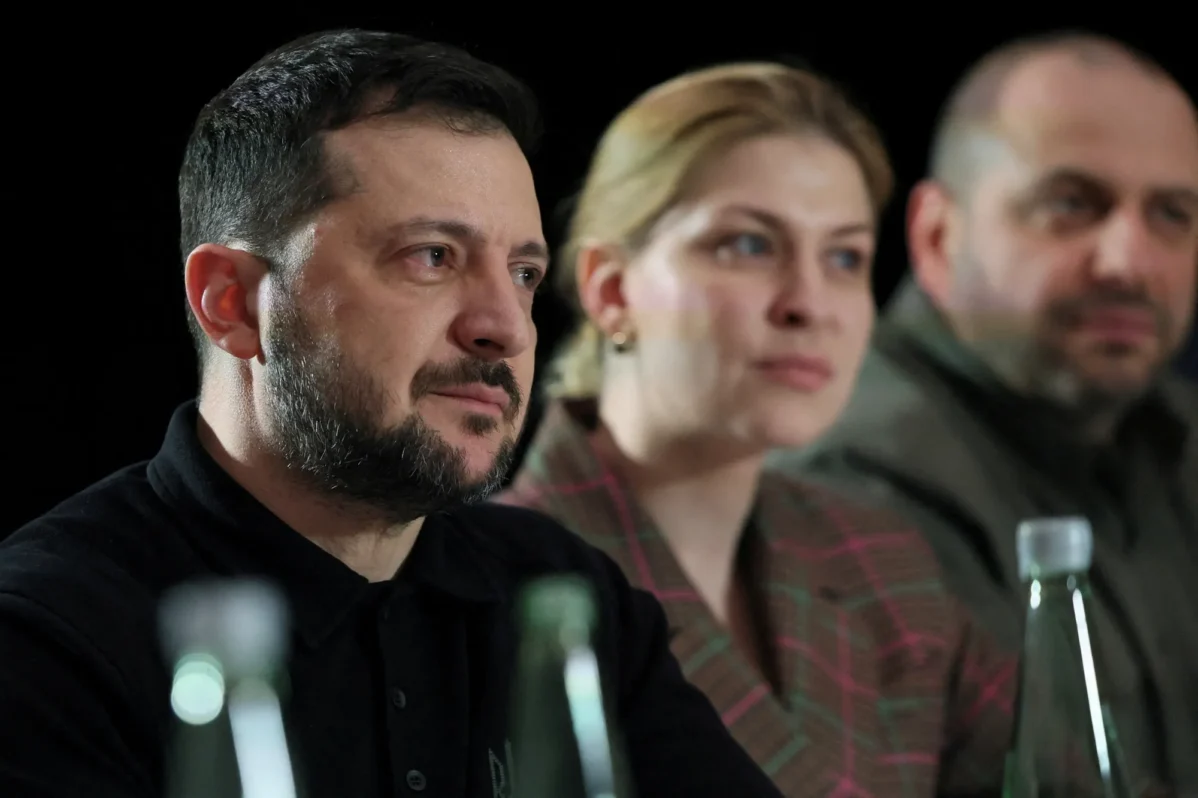 Президент Украины Владимир Зеленский во&nbsp;время двусторонней встречи с&nbsp;вице-президентом США Дж. Д.&nbsp;Вэнсом в&nbsp;рамках Мюнхенской конференции по&nbsp;безопасности