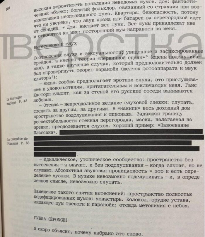 Издательство Ad Marginem замазало фразу о «сексуальном интересе к священнику» в книге французского философа Ролана Барта