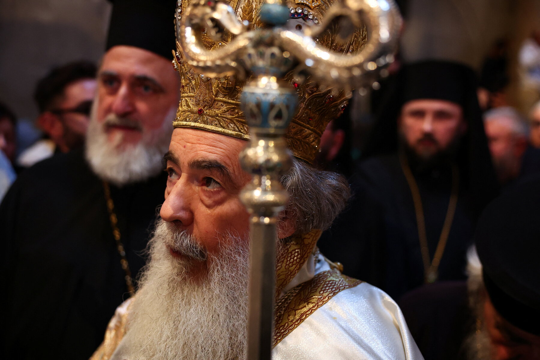Иерусалимский патриарх Феофил III во время международных переговоров