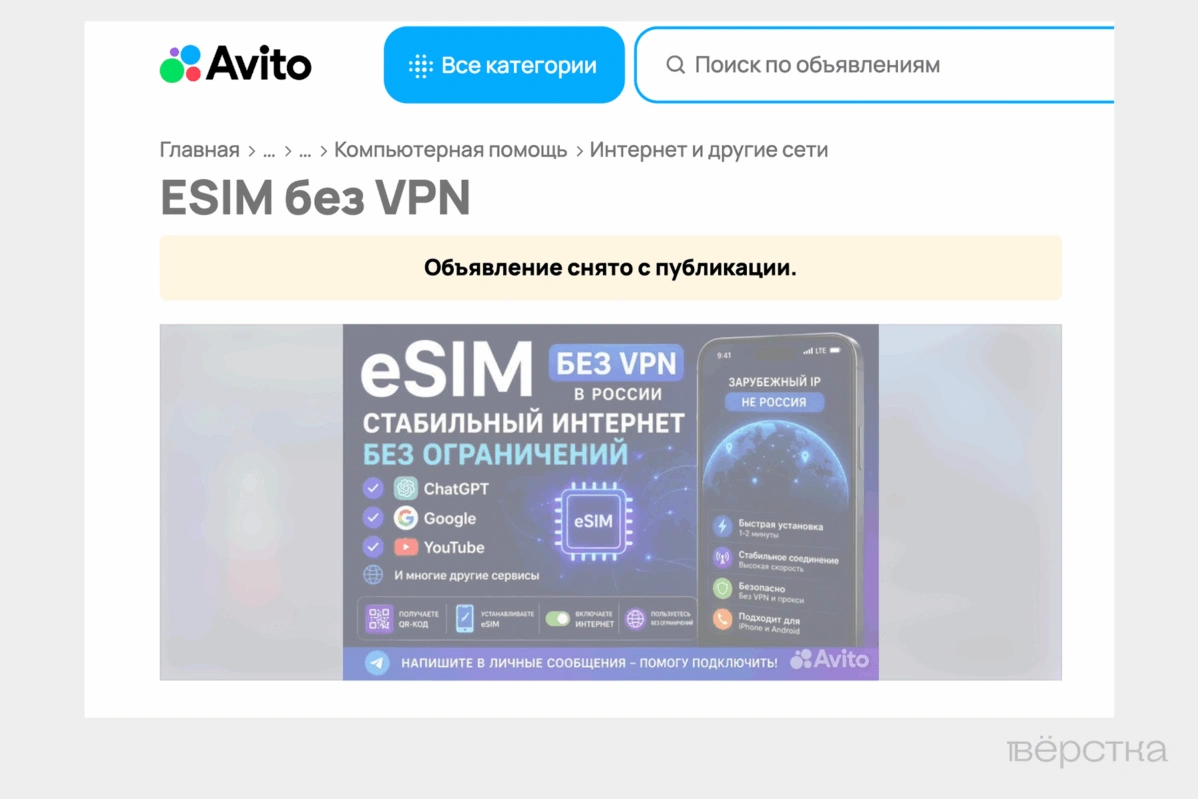 eSIM зарубежного оператора&nbsp;— рабочий, но&nbsp;дорогой способ обхода блокировок Роскомнадзора